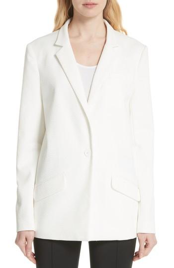Women's Tracy Reese Textured Stretch Cotton Blend Blazer - White