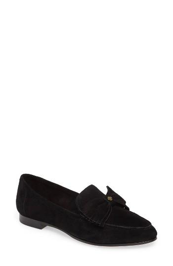 Women's Kate Spade New York Cathie Fringed Bow Loafer M - Black