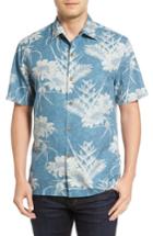 Men's Tommy Bahama Sand Torini Blooms Standard Fit Silk Blend Camp Shirt - Blue