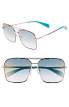 Women's Rag & Bone 61mm Gradient Metal Aviator - Pink Brown