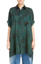 Women's Y's By Yohji Yamamoto Floral Print Shirt - Green