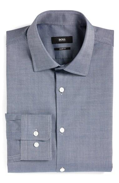 Men's Boss Sharp Fit Solid Dress Shirt R - Blue