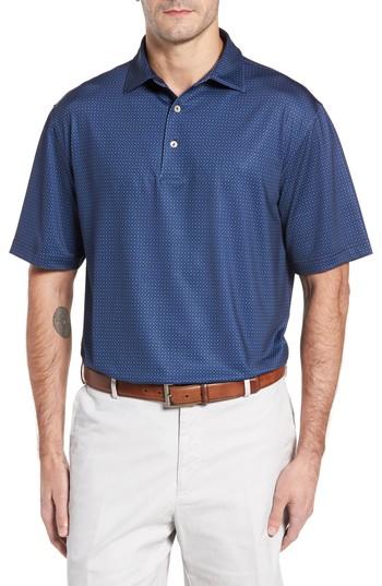 Men's Peter Millar Duchess Print Stretch Jersey Polo - Blue