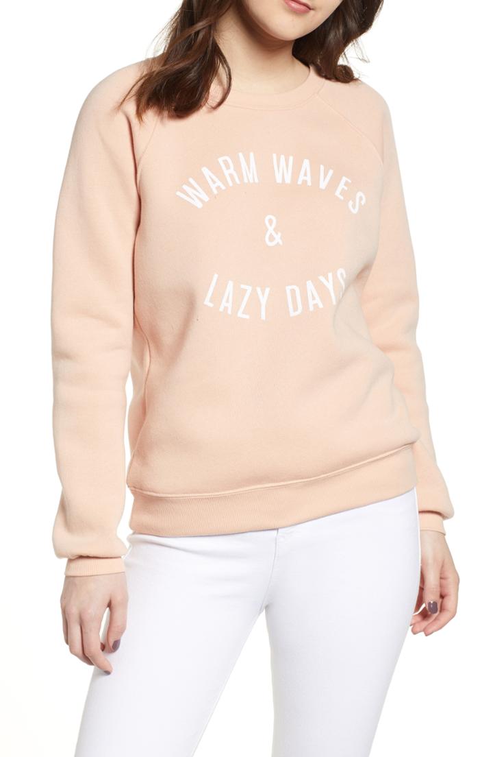 Women's Billabong Warm Waves Graphic Sweatshirt - Pink