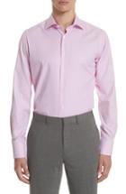 Men's Canali Regular Fit Geometric Print Dress Shirt .5 - Pink