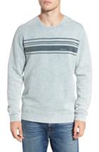 Men's Rvca Stripe Crewneck Sweatshirt - Blue/green