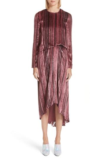 Women's Sies Marjan Metallic & Shag Stripe Dress - Pink