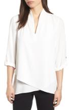Women's Ming Wang Crossover Front Blouse - White
