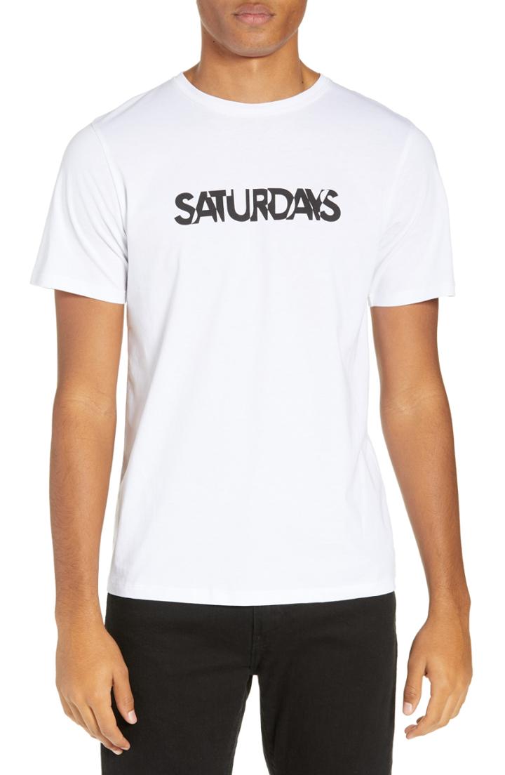 Men's Saturdays Nyc Deco Logo T-shirt - White