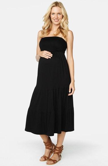 Women's Maternal America Convertible Strapless Maternity Dress - Black