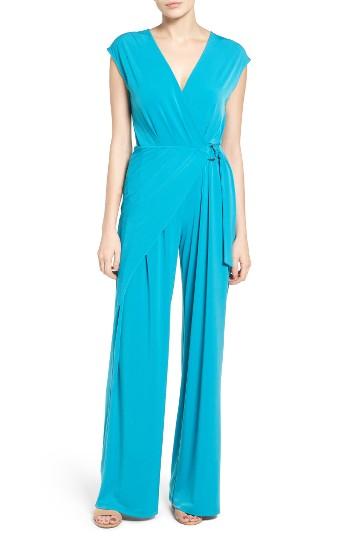 Women's Michael Michael Kors Wrap Front Jumpsuit - Blue