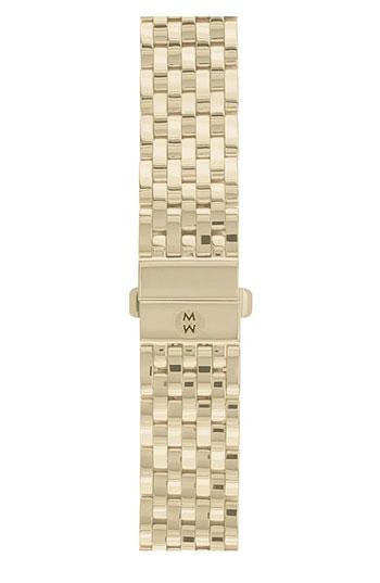 Women's Michele Deco 18mm Gold Plated Bracelet Watchband