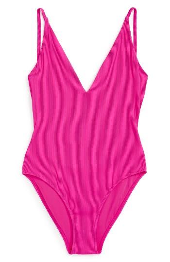 Women's Topshop Pamela One-piece Swimsuit Us (fits Like 0) - Pink
