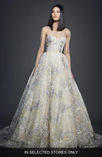 Women's Lazaro Embellished Strapless Ballgown
