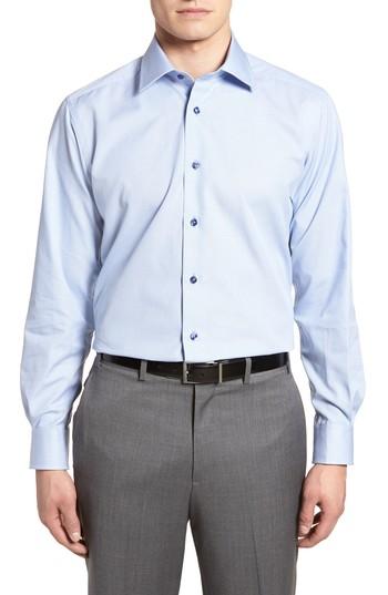 Men's David Donahue Regular Fit Solid Dress Shirt .5 - 34/35 - Blue