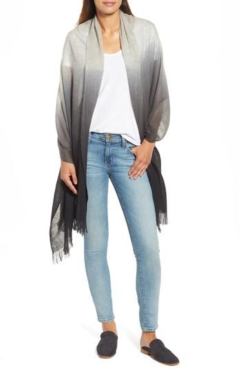 Women's Caslon Dip Dye Cashmere Wrap, Size - Grey