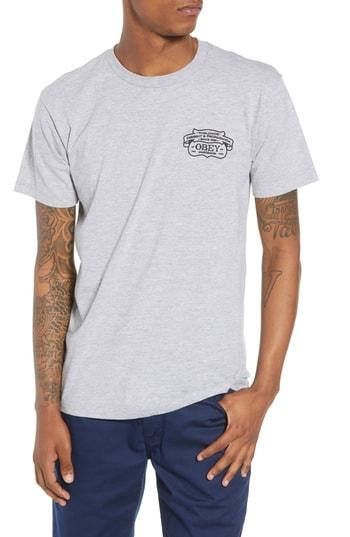 Men's Obey Dissent & Propaganda T-shirt - Grey