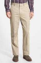 Men's Berle Flat Front Wrinkle Resistant Cotton Trousers