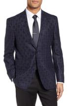 Men's Ted Baker London Jay Trim Fit Plaid Wool Sport Coat R - Blue