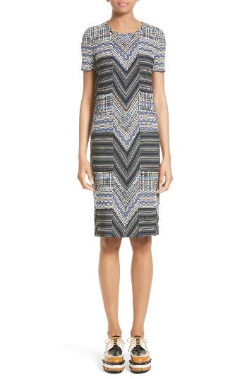 Women's Missoni Patchwork Wool Blend Knit Dress Us / 46 It - Blue