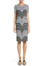 Women's Missoni Patchwork Wool Blend Knit Dress Us / 46 It - Blue