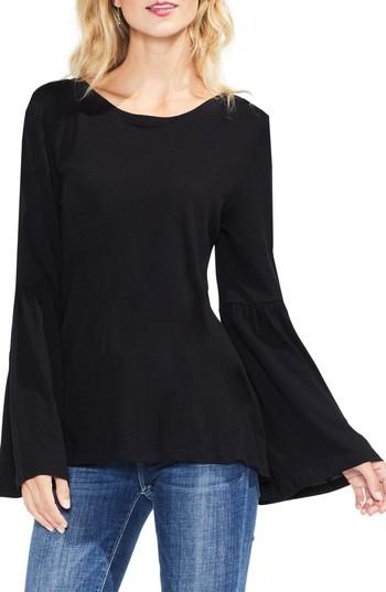 Women's Two By Vince Camuto Bell Sleeve Cotton & Modal Top - Black