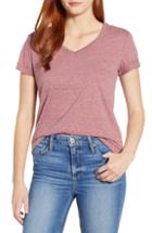 Women's Wit & Wisdom Chain Trim V-neck Tee - Burgundy