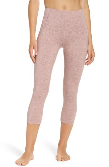 Women's Zella 'hatha' High Waist Crop Leggings, Size - Pink