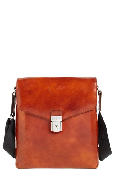 Men's Bosca 'man Bag' Leather Crossbody Bag - Brown