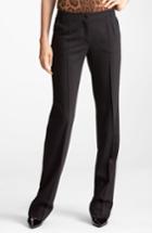 Women's Dolce & Gabbana Straight Leg Stretch Wool Trousers Us / 50 It - Black