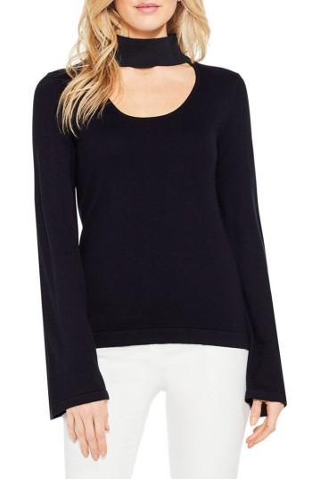 Women's Vince Camuto Bell Sleeve Choker Neck Sweater - Black