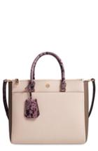 Tory Burch Robinson Colorblock Double Zip Leather Tote - Pink