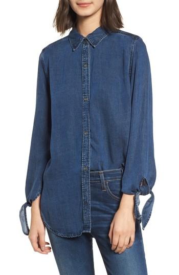 Women's Rails Bethany Tie Cuff Denim Shirt - Blue