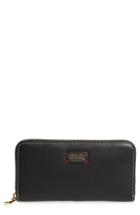 Women's Frances Valentine Kennedy Calfskin Leather Zip Around Wallet - Black