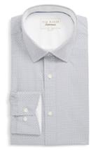 Men's Ted Baker London Olymppa Trim Fit Print Dress Shirt .5 - 32/33 - Grey