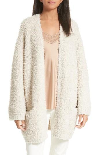 Women's Vince Wool Blend Teddy Cardigan - Beige