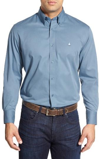 Men's Nordstrom Men's Shop Smartcare(tm) Traditional Fit Twill Boat Shirt - Blue