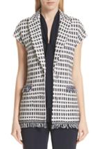 Women's St. John Collection Thatched Grid Knit Jacket - Blue