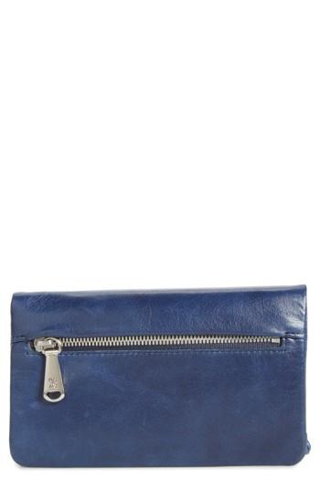 Women's Hobo West Calfskin Leather Wallet - Blue