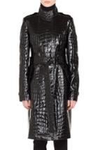 Women's Akris Punto Croc Embossed Faux Patent Leather Jacket - Black
