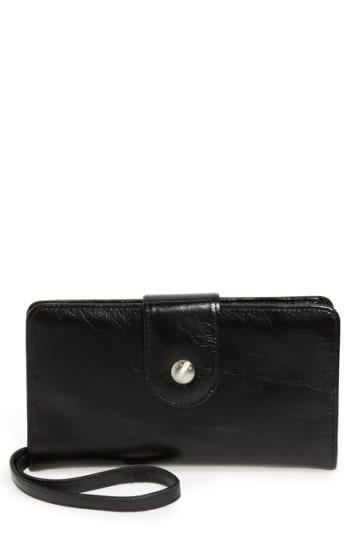 Women's Hobo 'danette' Glazed Leather Continental Wallet - Green