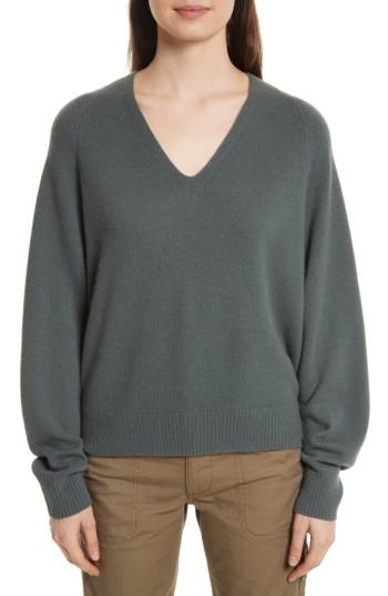 Women's Vince Deep V-neck Cashmere Sweater - Green