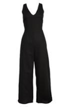 Women's Leith Crop Wide Leg Jumpsuit, Size - Black