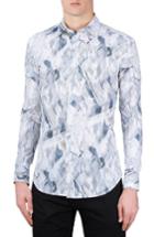 Men's Bugatchi Shaped Fit Print Sport Shirt, Size - Grey