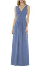 Women's Social Bridesmaids V-neck Georgette Gown - Blue