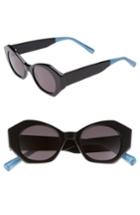 Women's Elizabeth And James Huxley 46mm Geometric Sunglasses - Black/ Smoke