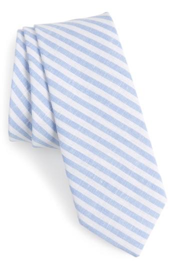 Men's Nordstrom Men's Shop Telary Stripe Cotton Skinny Tie, Size - Blue