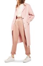Women's Topshop Butted Seam Duster Coat Us (fits Like 0) - Pink