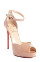 Women's Christian Louboutin Aketata Ankle Strap Sandal .5us / 38.5eu - Beige