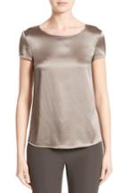 Women's Armani Collezioni Stretch Silk Satin Top - Beige